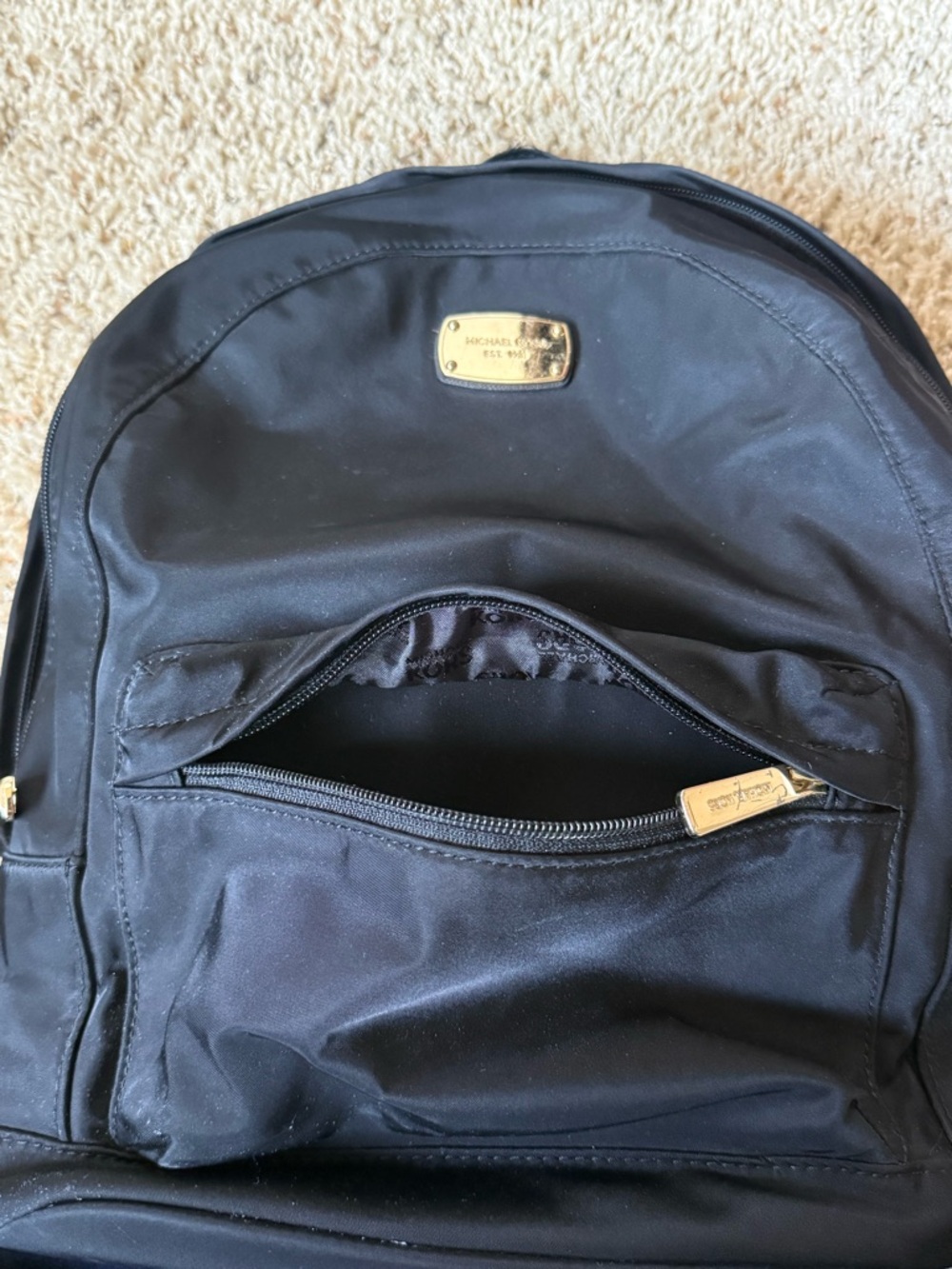 Michael KorsBlack Nylon Backpack with Gold Hardware - Picture 8 of 9